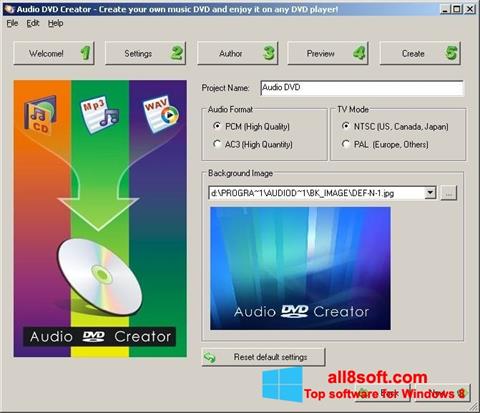 Screenshot Audio DVD Creator untuk Windows 8
