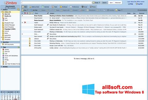 Screenshot Zimbra Desktop untuk Windows 8