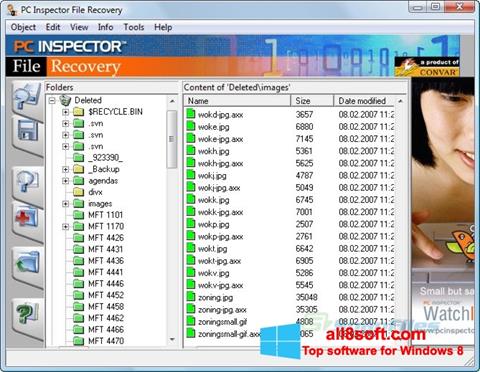 Screenshot PC Inspector File Recovery untuk Windows 8