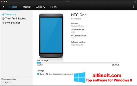 Screenshot HTC Sync untuk Windows 8