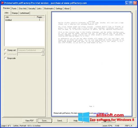 Screenshot pdfFactory Pro untuk Windows 8