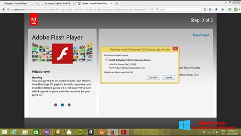 Screenshot Adobe Flash Player untuk Windows 8