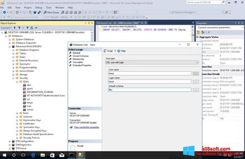 Screenshot Microsoft SQL Server untuk Windows 8