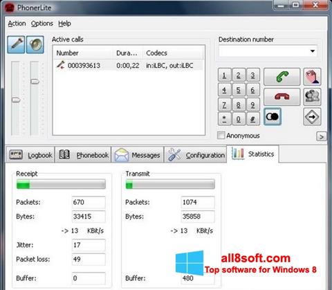 Screenshot PhonerLite untuk Windows 8