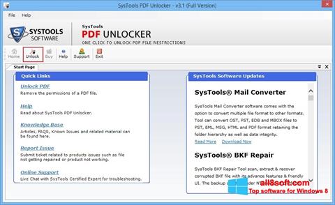 Screenshot PDF Unlocker untuk Windows 8