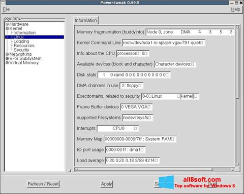 Screenshot PowerTweak untuk Windows 8