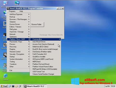 Screenshot Hirens Boot CD untuk Windows 8