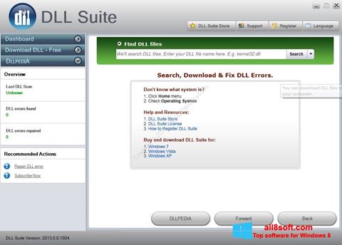 Screenshot DLL Suite untuk Windows 8