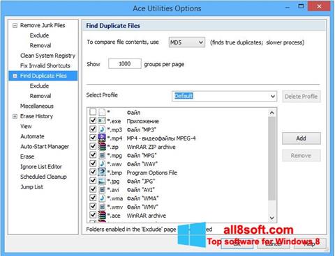 Screenshot Ace Utilities untuk Windows 8