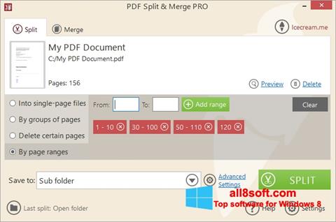 Screenshot PDF Split and Merge untuk Windows 8