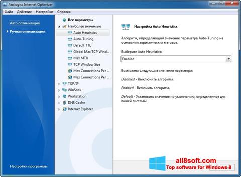 Screenshot Auslogics Internet Optimizer untuk Windows 8