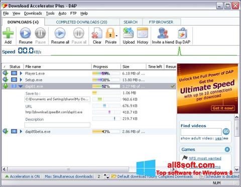 Screenshot Download Accelerator Plus untuk Windows 8