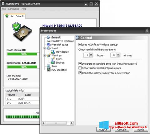 Screenshot HDDlife untuk Windows 8