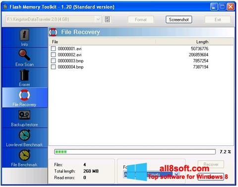 Screenshot Flash Memory Toolkit untuk Windows 8