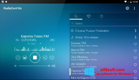 Screenshot Radiocent untuk Windows 8