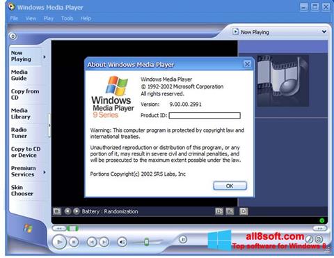 Screenshot Windows Media Player untuk Windows 8