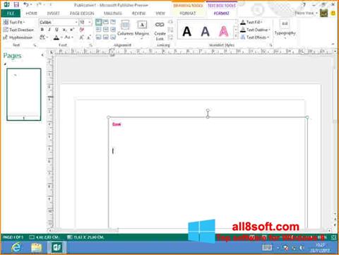 Screenshot Microsoft Publisher untuk Windows 8