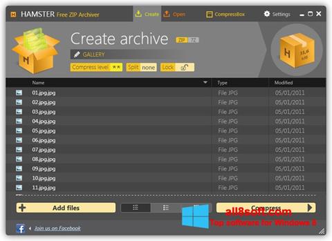 Screenshot Hamster Free ZIP Archiver untuk Windows 8