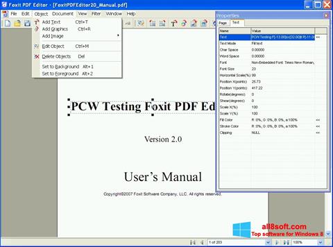 Screenshot Foxit PDF Editor untuk Windows 8